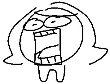 A drawing of a shocked Roxie